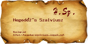 Hegedűs Szalviusz névjegykártya